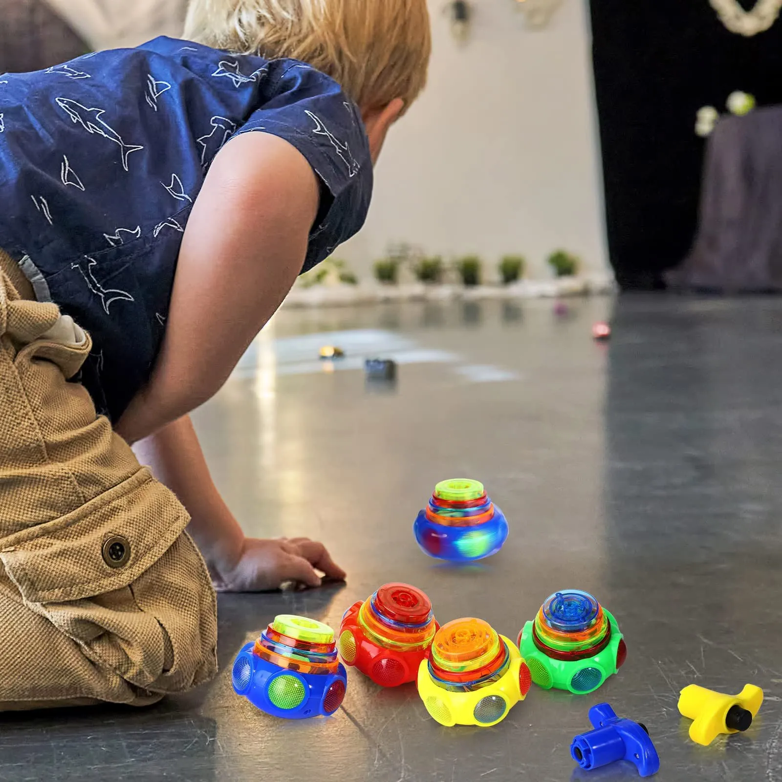 🎁Best Christmas Gift For Kids—Music Flashing Spinners Toy With Launcher